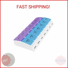 Ezy Dose Weekly (7-Day) AM/PM Pill Organizer, Vitamin and Medicine Box, Small Po