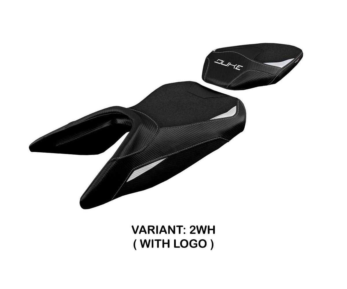 Seat saddle cover Haiti ultragrip White WH + logo TPZ KTM 390 Duke 2017 2023