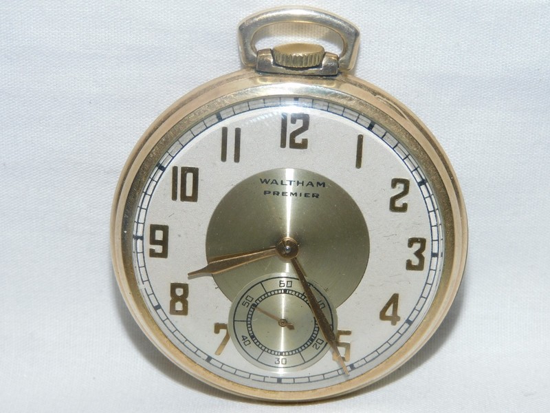 WALTHAM PREMIER POCKET WATCH-17JEWELS-G.F. CASE-SERIAL#30001988- PARTS OR REPAIR