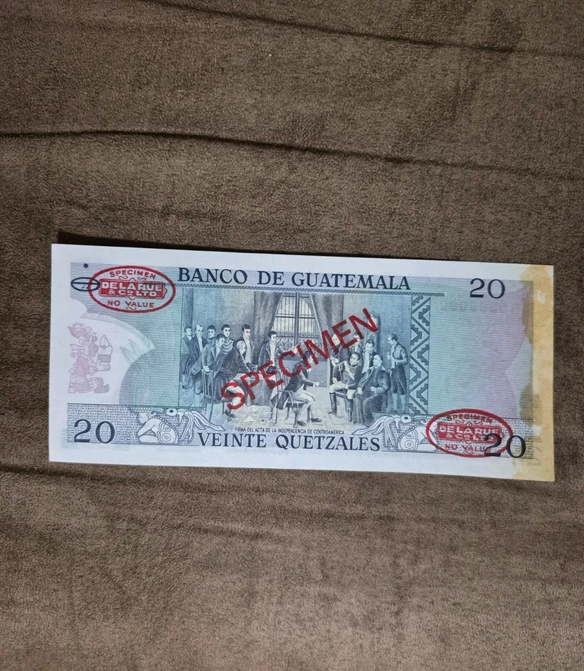 Guatemala Q.20 Quetzales ND (1972-88) P62s nota espécime - Imagem 4 de 4