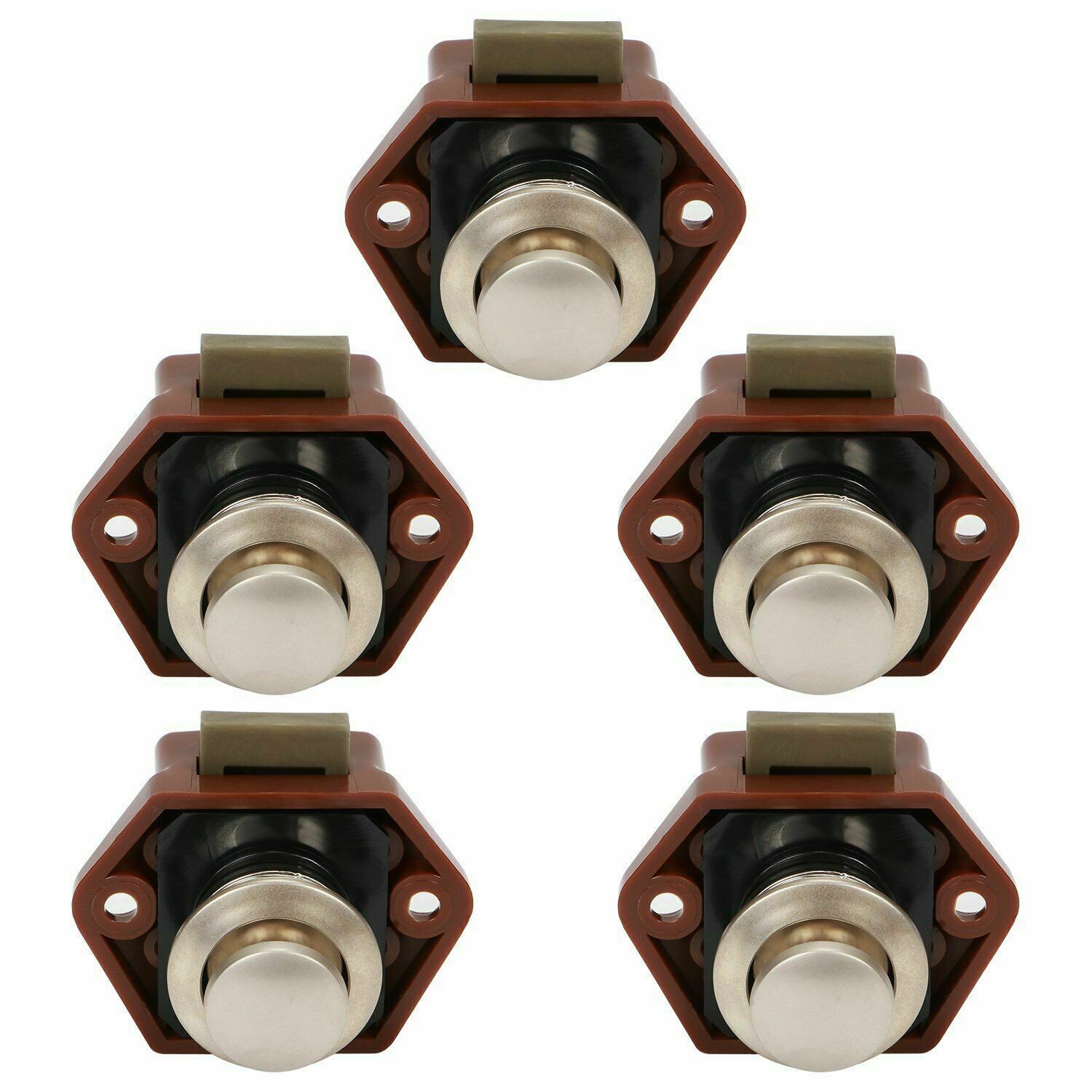 Mini Push Button Catch Lock Cupboard Door Cabinet Campervan Caravan Latch Knob