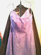 Mori  Lee Beaded Embroidered pageant prom formal evening occasion purple dress 8