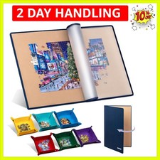 Foldable Jigsaw Puzzle Board with 6 Color Sorting Trays Portable Puzzle Mat w...