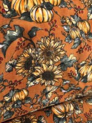 anti pill fleece fabric by the yard -pumpkin And Sunflower