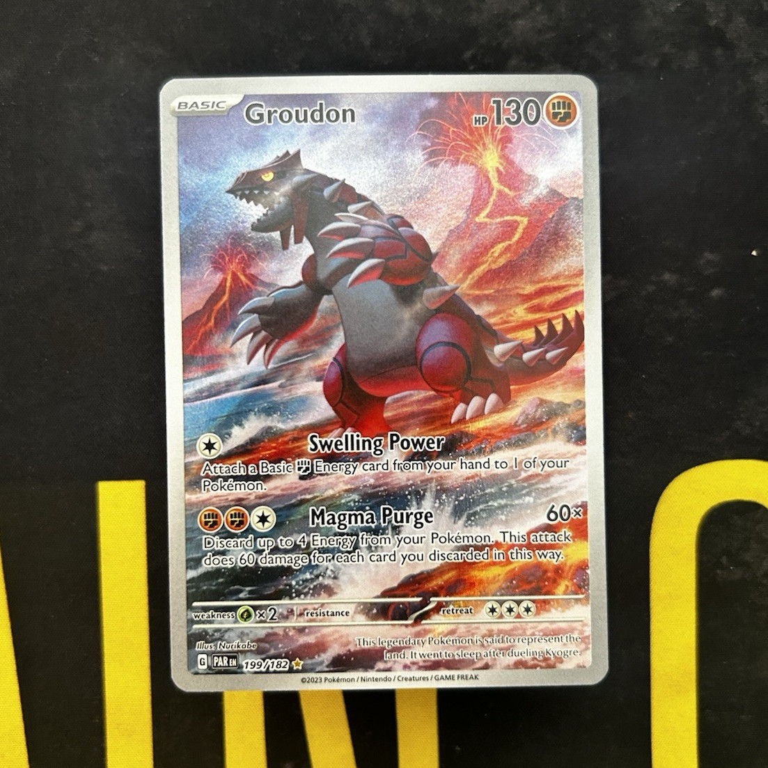 Pokemon TCG Groudon 199/182 SV04 Paradox Rift Illustration Rare Holo ENG 2023