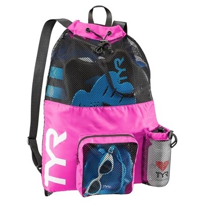  Big Mesh Mummy Backpack For Wet Swimming, Gym, and Workout Gear Pink