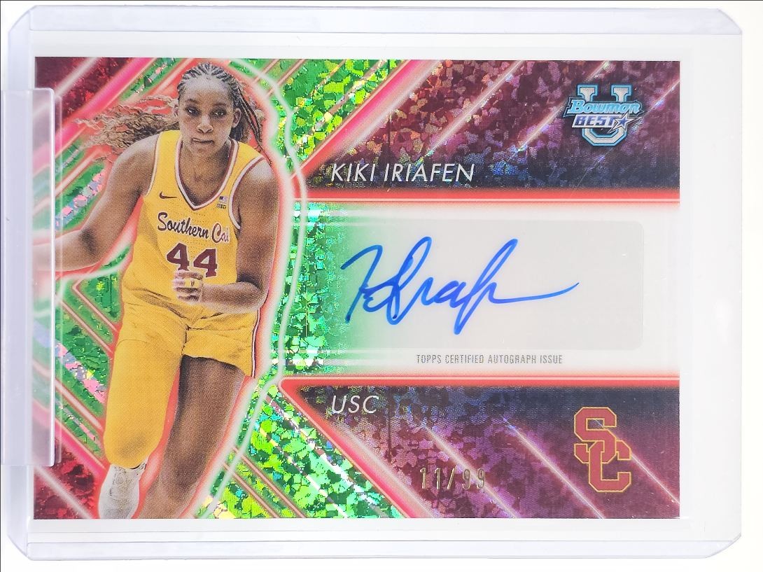 KIKI IRIAFEN 2024-25 BOWMAN U BEST POSSESSION GREEN DIAMOND AUTO /99 Q0902