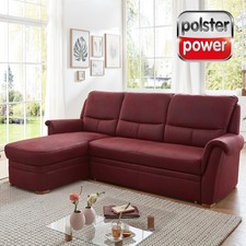 polsterpower Ecksofa - wine - Basismodell - Canapé links Sofa Wohnlandschaft