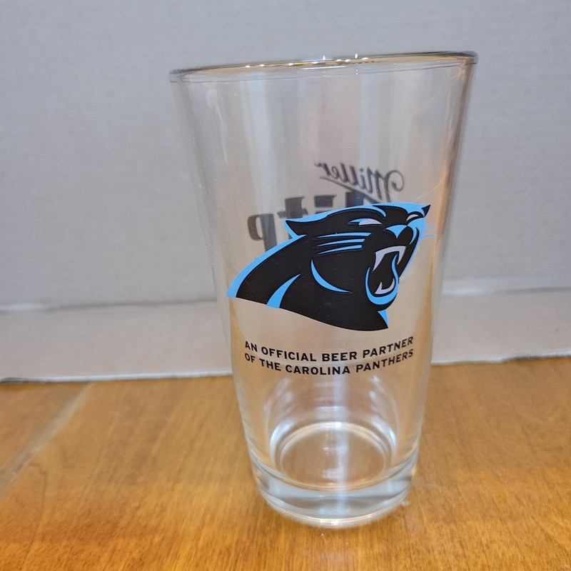 Carolina Panthers NFL Football Miller Light Pint Drinking Glass