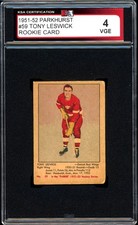 1951-52 Parkhurst NHL Hockey #59 Tony Leswick Rookie KSA 4 VG-EX Maple Leafs RC