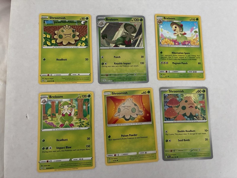 Lot Of 6 Shroomish and Breloom Pokemon Cards
