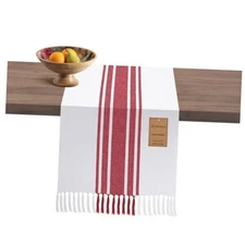 Table Runner 72 Inches Long 100% Cotton - Farmhouse Table 14x72 inches Red