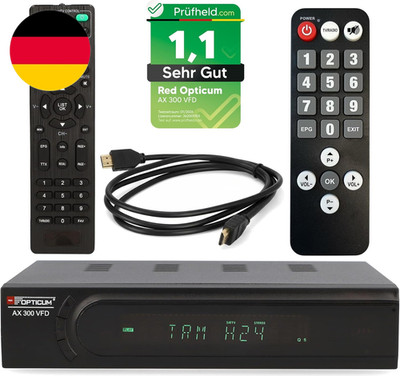 RED OPTICUM HD Sat Receiver AX 300 VFD Display PVR Ready - USB TV Aufnahme, HDMI