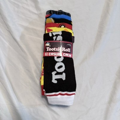 Funny Crew Socks 6 Pairs Tootsie Roll Size 8-12 Novelty Socks Casual