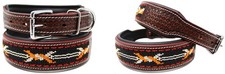 Dog Puppy Collar Genuine Cow Leather Padded Canine 60118