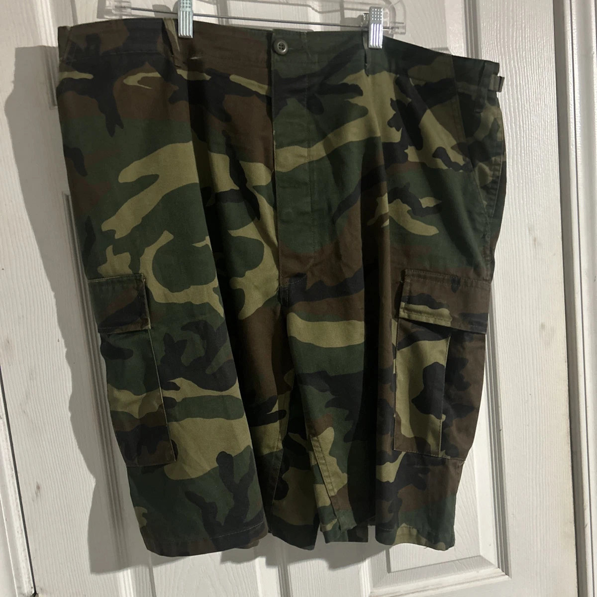 Pantalones Cortos Carga Rothco BDU Woodland Camuflados Para Hombre XXL 43-47 Cintura Militar Táctico