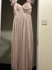 Pink Sleeveless V-Neck Maxi Floor-Length Bridesmaid Dress Regular