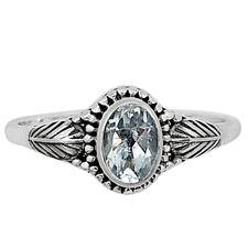 Natural Sky Blue Topaz 925 Sterling Silver Ring s.5 Jewelry R-1403