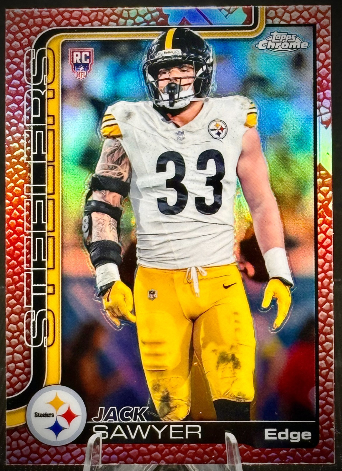 2025 Topps Chrome - Jack Sawyer #357 - Rookie Football Leather Refractor (RC)