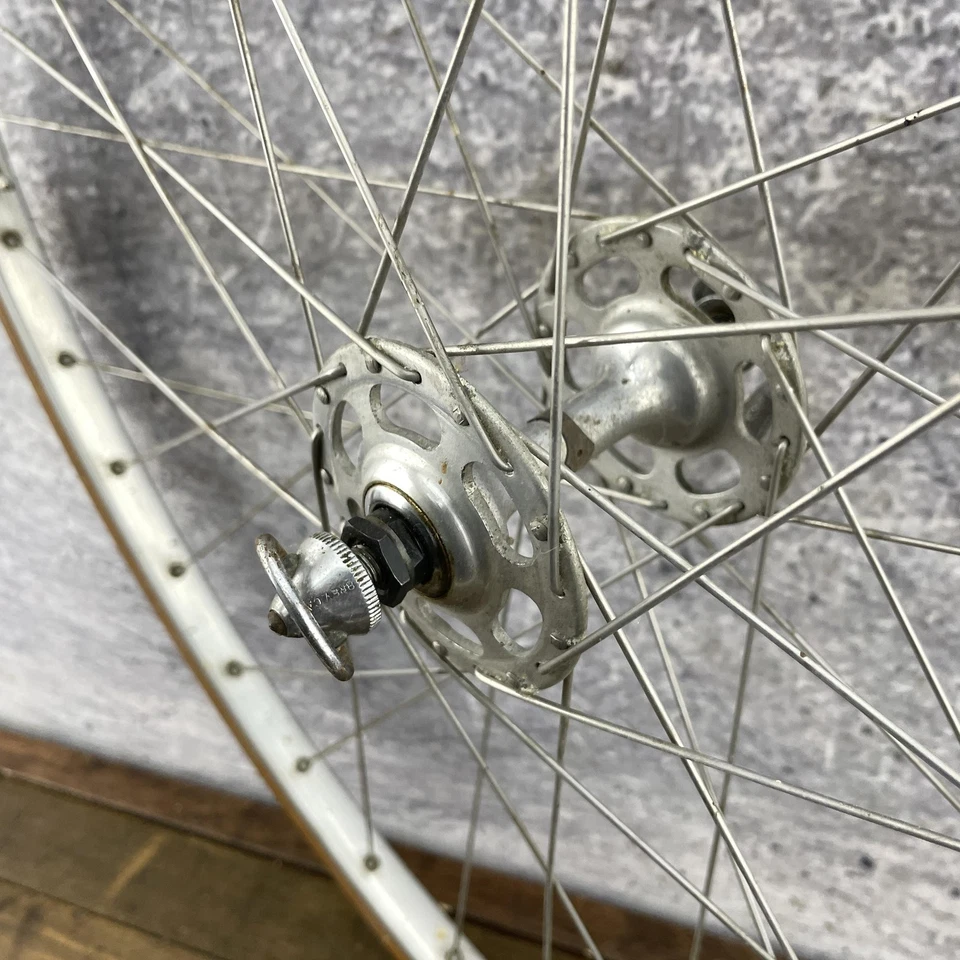 Vintage 27in Road Front Wheel Campagnolo Record Hub High Flange Super Champion - Image 3 of 4