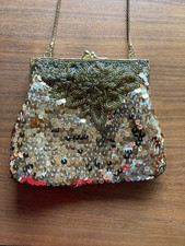 La Regale Gold Beaded Evening Bag Handbag Purse Vintage Bag