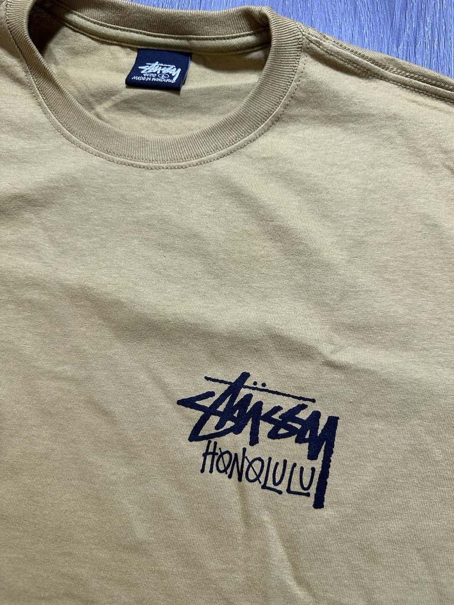 Stussy Honolulu Chapter Men's Large Curry/Yellow T Shirt Rare