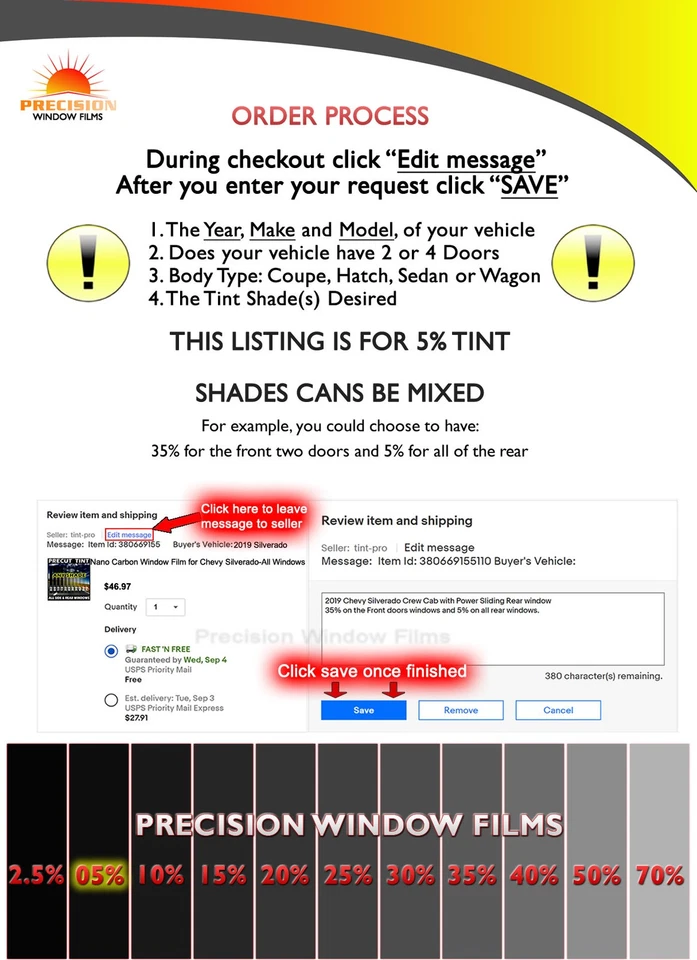 PreCut Window Film 5% VLT Limo Black Tint for Lexus LS 430 2001-2006 - Image 2 of 4