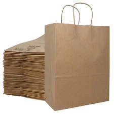 Bag Missy Dubl Life Shopping Bag 60# Recycled Kraft FSC, 10 x 5 x 13 Inches, ...