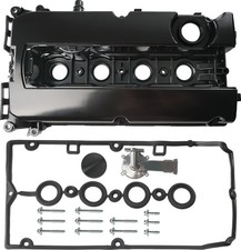 Aluminum Engine Valve Cover Kit with Gasket, Bolts, Oil Filler Cap Compatible...