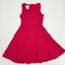 Bonnie Jean Red Lace Kids Dress Size 8