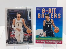 2025-26 Topps Victor Wembanyama Base Card & 8 Bit Ballers Insert Spurs 