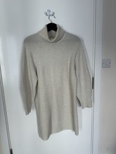 Uniqlo Women’s Knitted Dress, Turtleneck, Size L, Beige Colour.