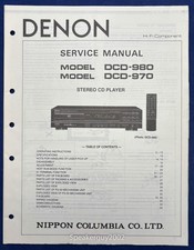 Original Denon DCD-980 970 CD Player Service Manual