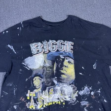 Notorious B.I.G T Shirt Men's Size 2XL Black 100% Cotton Biggie Print Crew Neck