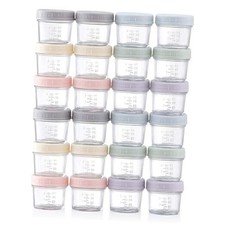 24-Pack Glass Baby Food Storage Containers - 4 oz Baby Food Storage 24Pack 4oz