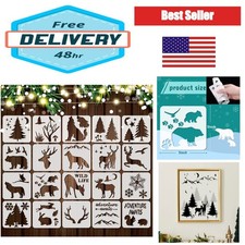 Outus 20 Pcs Forest Animal Painting Stencils Reusable Wildlife Craft Templates