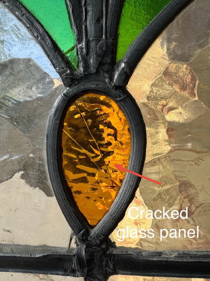 Reclaimed Stained Glass Victorian Edwardian Wooden Front Door 2080 x 855mm - Image 4 of 4