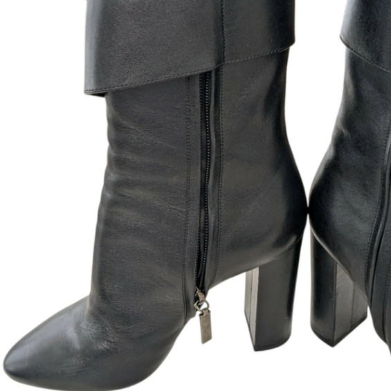 Saint Laurent Paris Short Boots Shoes EU 36.5 US 6.5 Black Authentic thumbnail 10