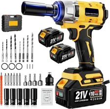 1300Nm Cordless Impact Wrench 960ft-lbs 1/2 Battery Impact Gun 2X 4.0Ah Battery
