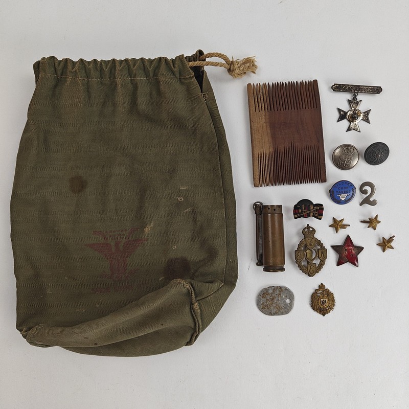 WWI WWII USMC Bringback Grouping Lot - British German US and Other Nations