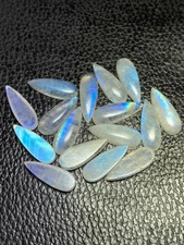 Natural Rainbow Moonstone Long Pear Cabochon 5x10mm to 8x16mm Loose Gemstone