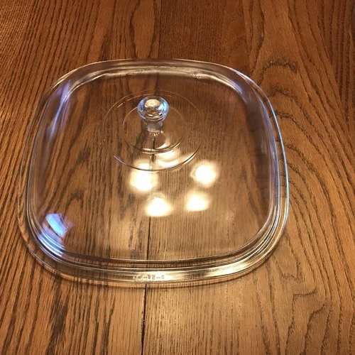 VTG Pyrex P-12-C Square Glass Domed Replacement Lid Clear 10.25”