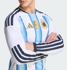Adidas Argentina Fan L/S Jersey Argentina Mundial USA Jersey 100% Authentic