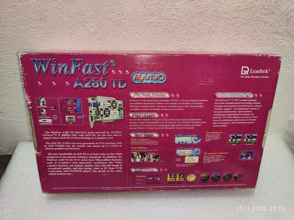 Leadtek GeForce4 Ti4800 SE 128mb AGP OVP super rare getestet Sammlerauflösung - Image 4 of 4