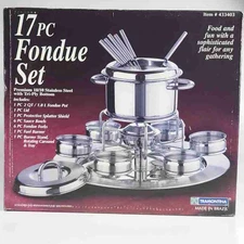 NIB Sealed - 17 Piece Fondue Set Tramontina - 18/10 Stainless Steel