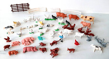 VINTAGE MADE IN HONG KONG TOYS FARM ANIMAL FIGURINES PLASTIC MADE LOT PIG /CHICK