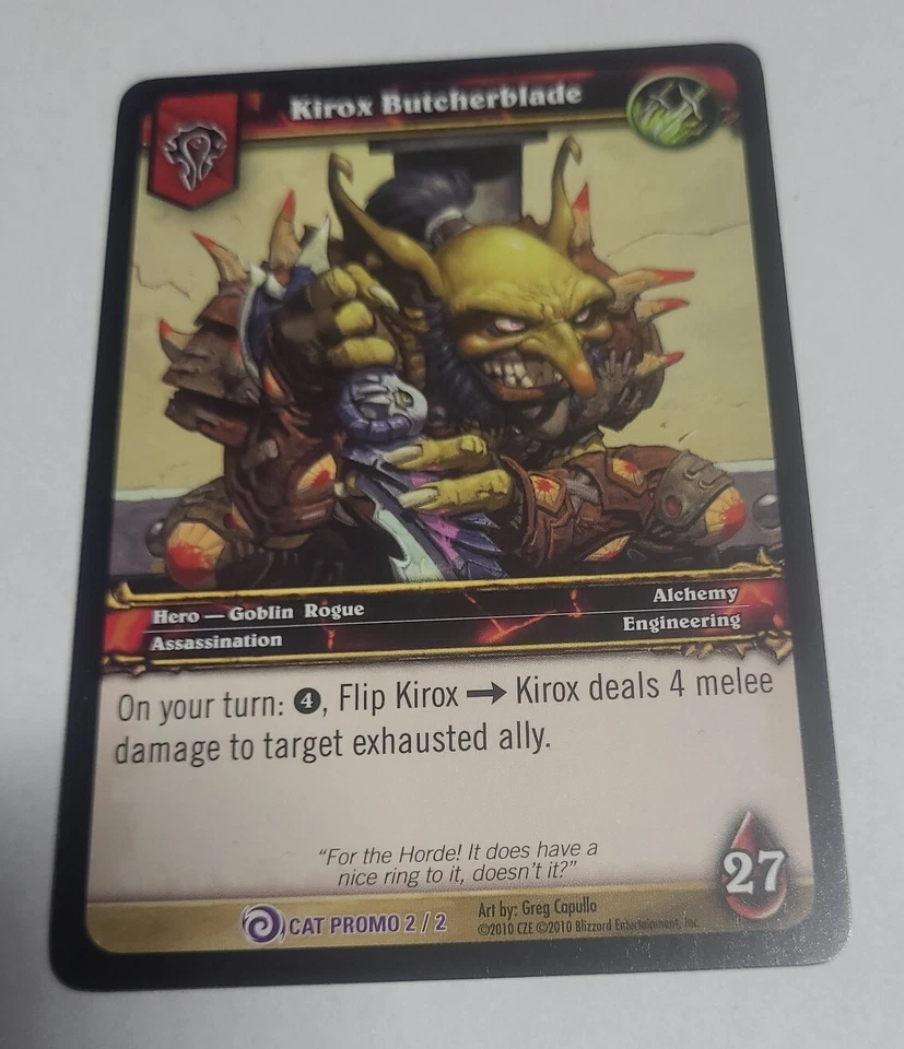 World Of Warcraft TCG Cat Promos - Set 1/2 Jacob Blackcrest, 2/2 Kirox ButcherBl - Image 3 of 4