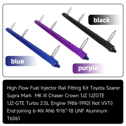 High Flow Fuel Rail for Toyota Soarer Supra Chaser Crown 1JZ-GTE 1986-1992 - Picture 8 of 9