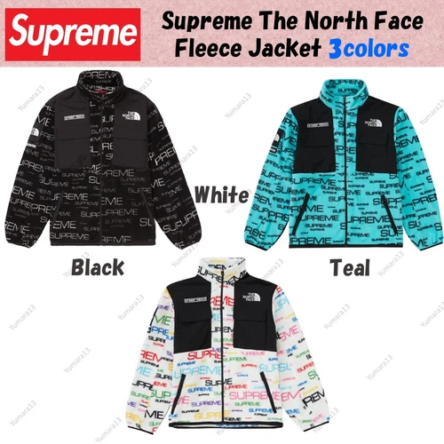 Supreme The North Face Steep Tech Fleece Jacket Black white Teal 3colors S-XL