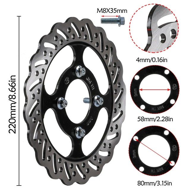 Front + Rear 220mm 240mm Brake Disc Rotor Dirt Pit Bike 150cc 200cc